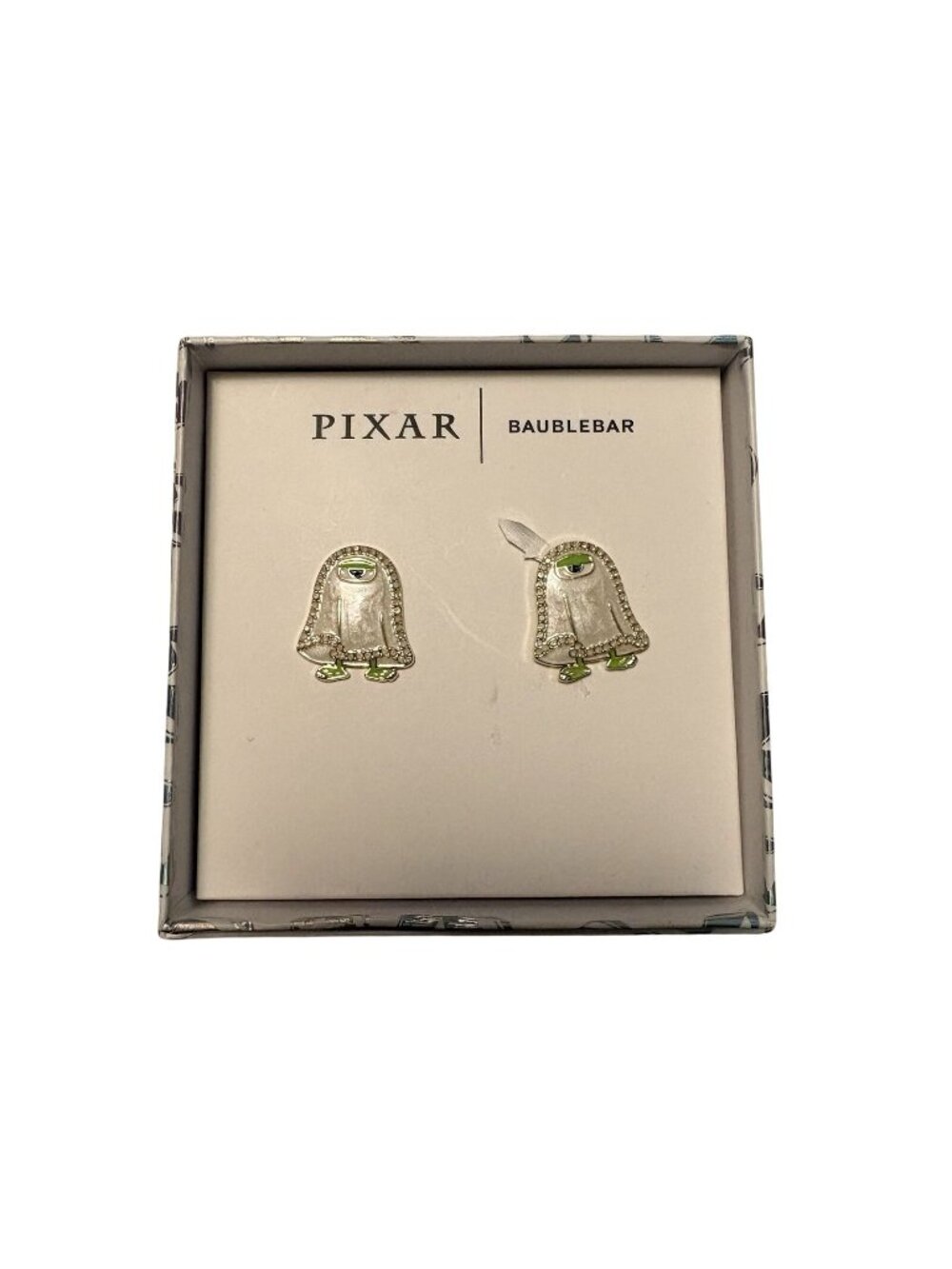 Pixar X BaubleBar Halloween Monsters Inc. Mike Wazowski Ghost Stud Earrings NWB